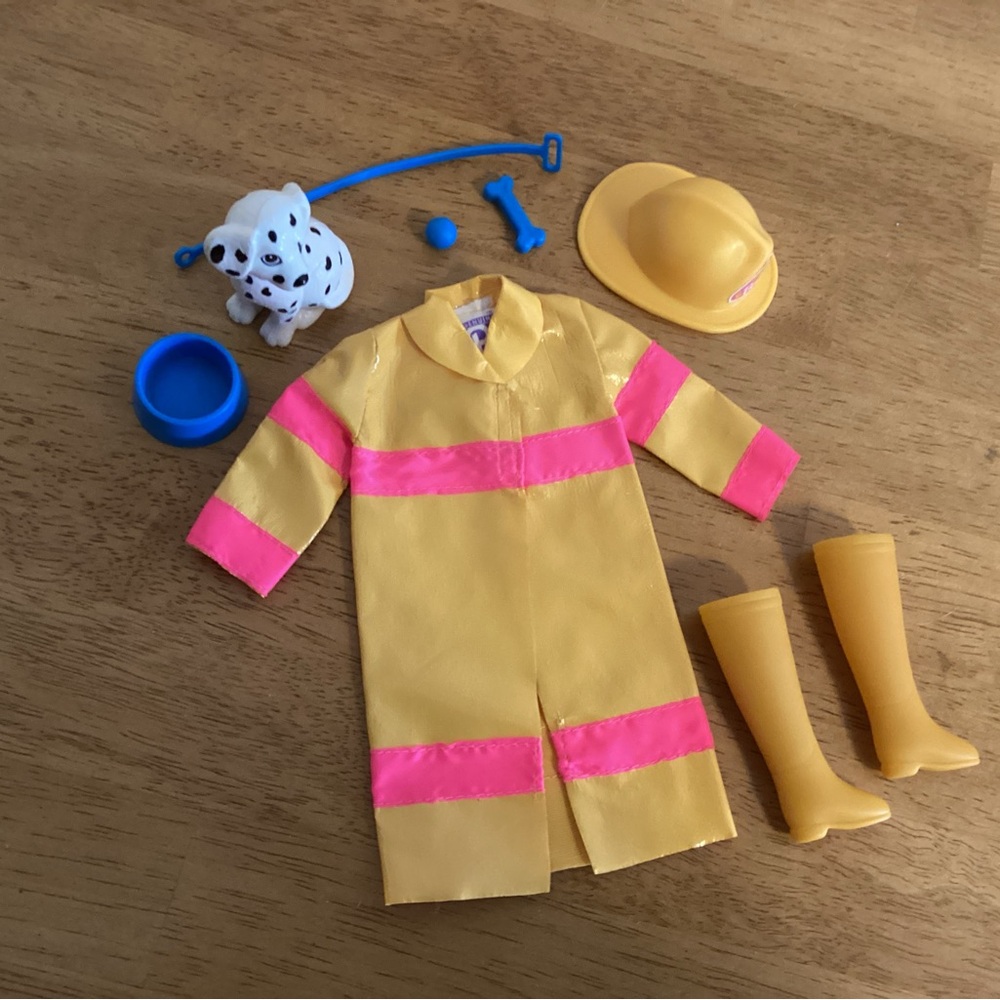 Vintage Barbie Outfits - Doctor/Vet, Teacher, Firefighter with Dog!
